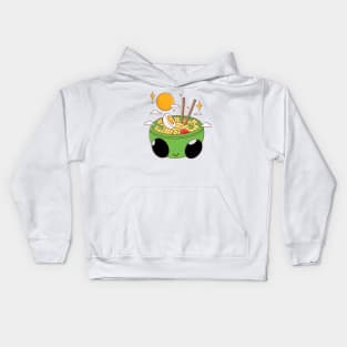 Cute Alien Ramen Bowl Kids Hoodie